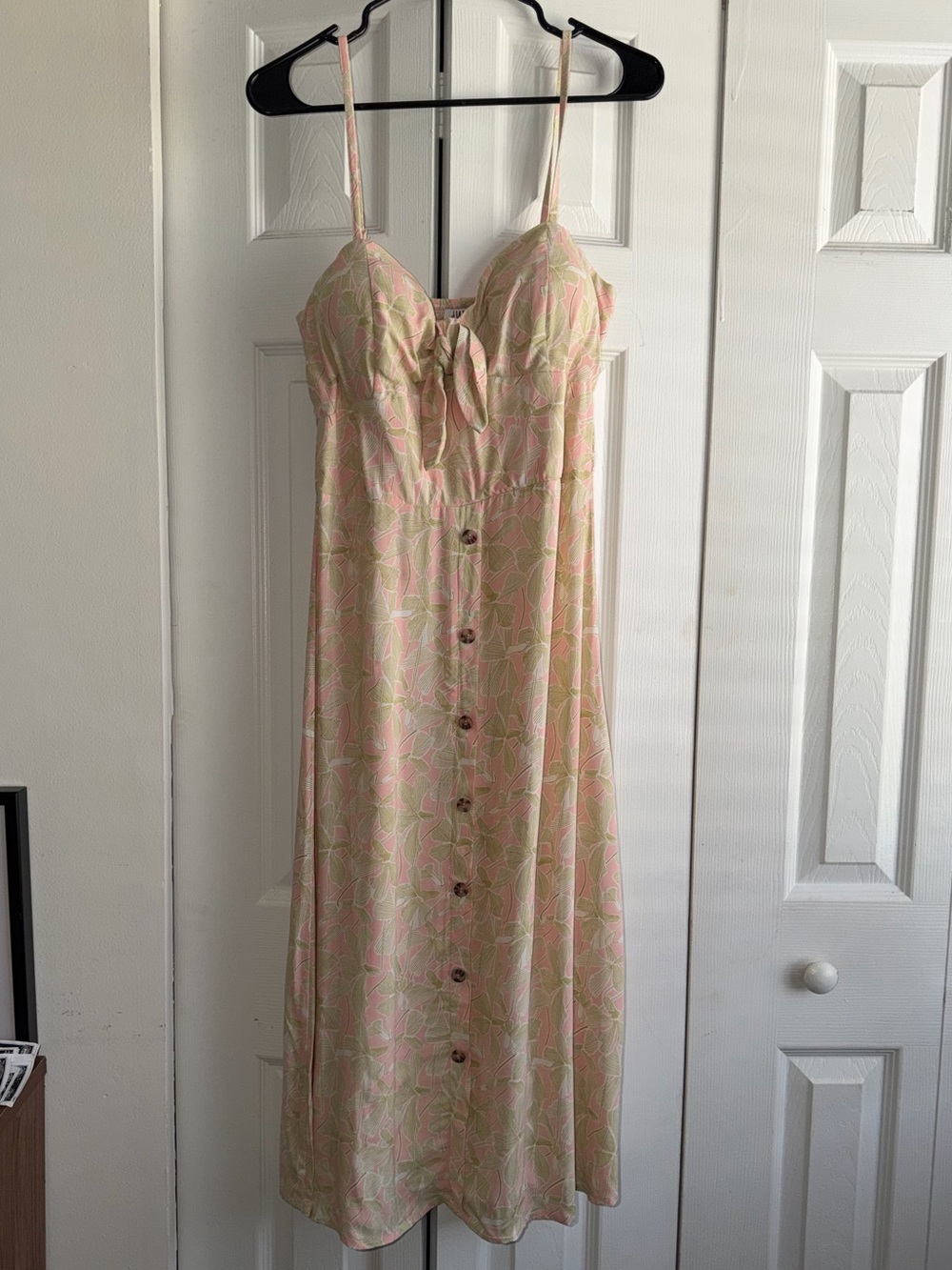 Light Pink Floral Button-Front Sundress